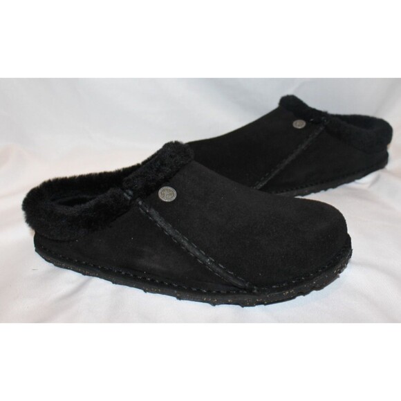 Birkenstock Women's Zermatt‎ Premium Shearling Slip On Sandals Clogs Black Sz 7 - Picture 2 of 5